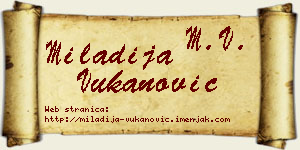 Miladija Vukanović vizit kartica
